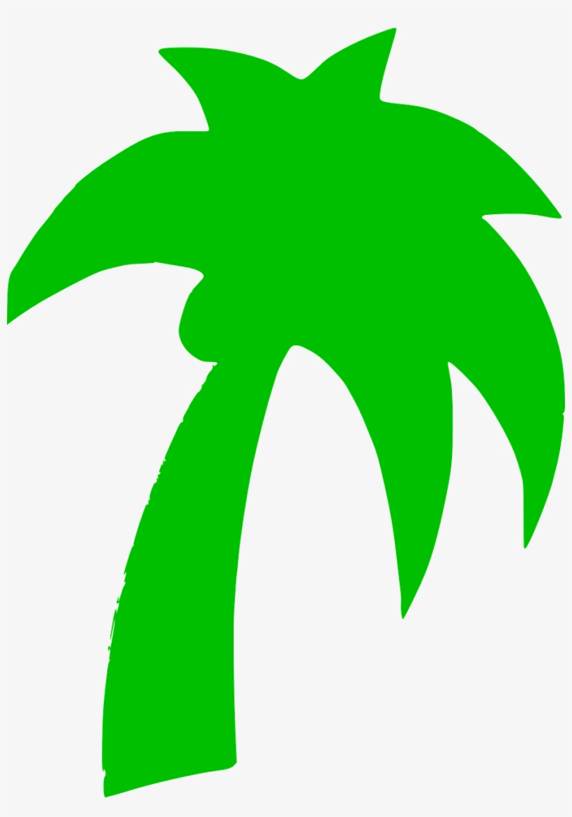 Palm Tree Silhouette Coconut Png Image - Green Palm Tree Silhouette, transparent png download