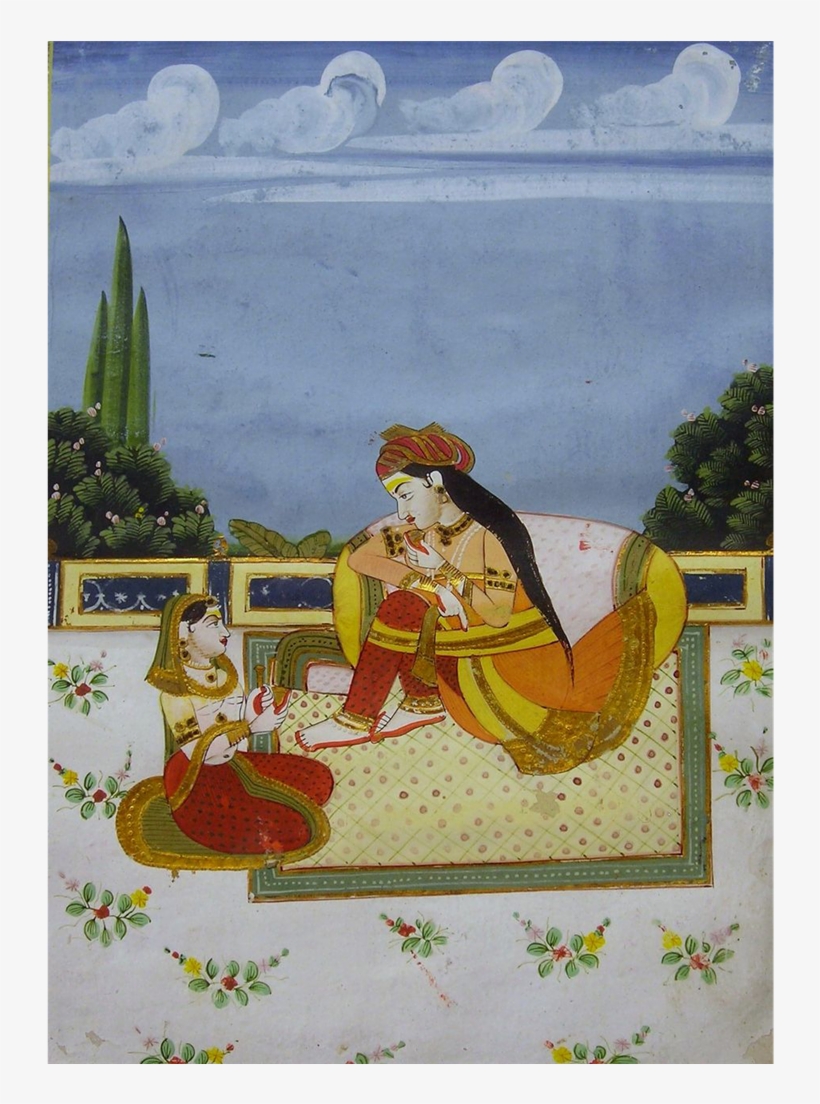 19th Century Indian / Persian Watercolor Painting Of - Royal Couple Image Indian, transparent png download
