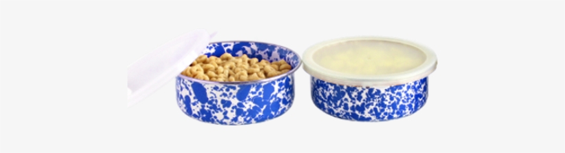 Storage Bowl With Lid, Splatter - 3 Bowl Set - Blue Marble By Crow Canyon Home, transparent png download