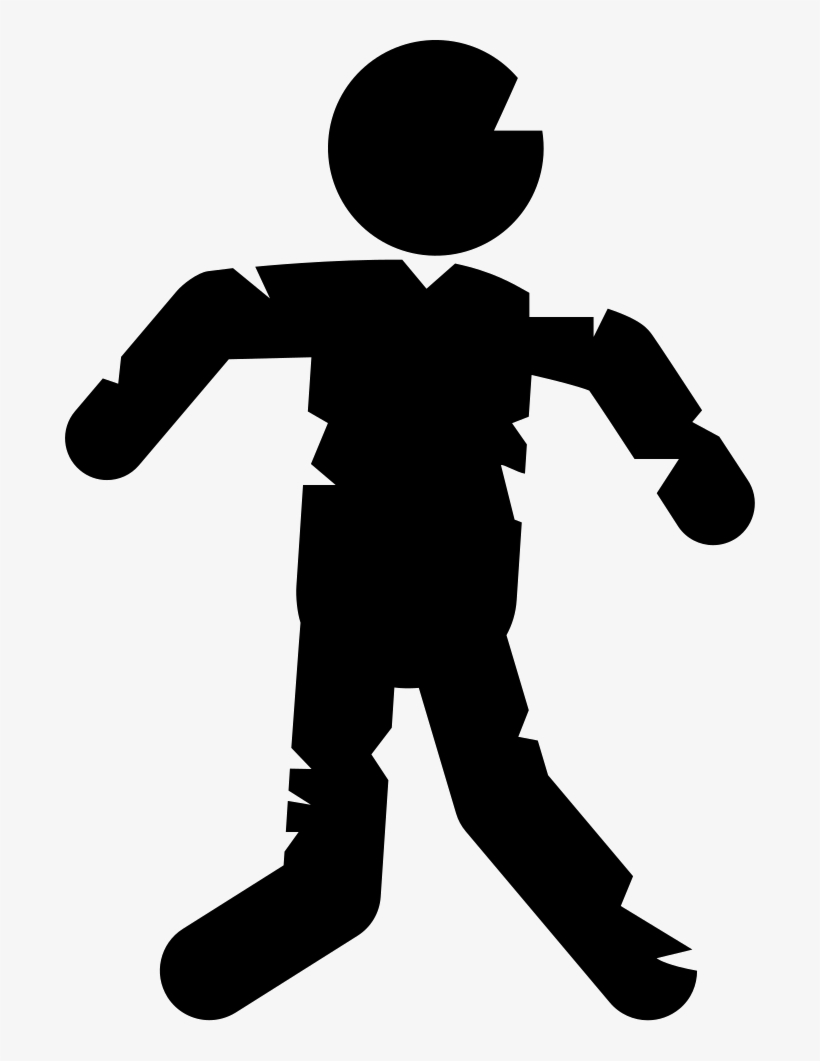 Zombie Frontal Silhouette - Zombie Icono, transparent png download