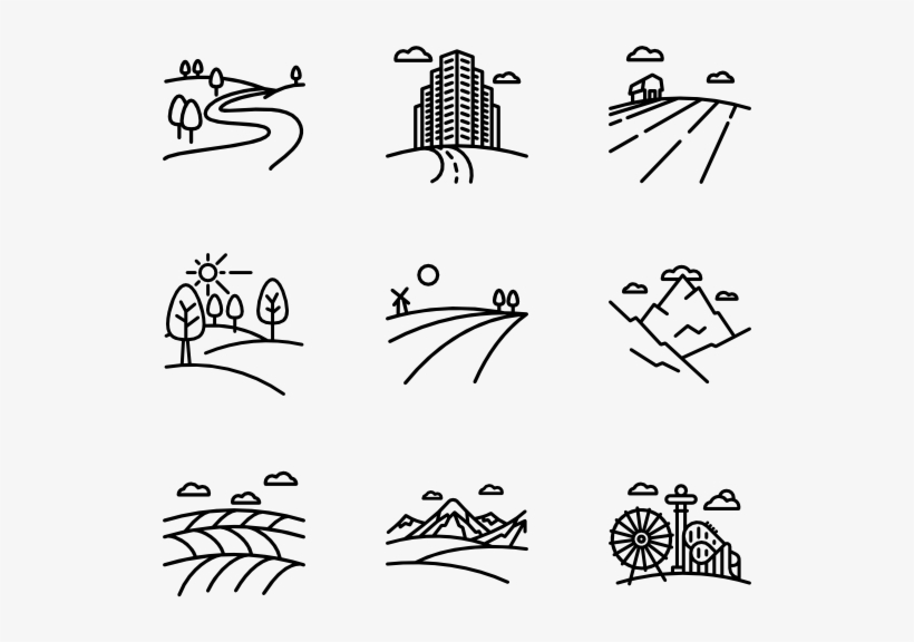 Lineal Landscapes - Drawing, transparent png download