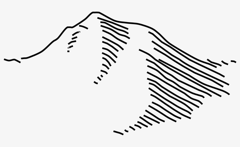 Negative Of Mountain Line Drawing Clip Art - Mountain Clip Art, transparent png download