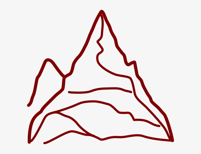 Red Mountain Clip Art - Mountain Clip Art Black And White, transparent png download