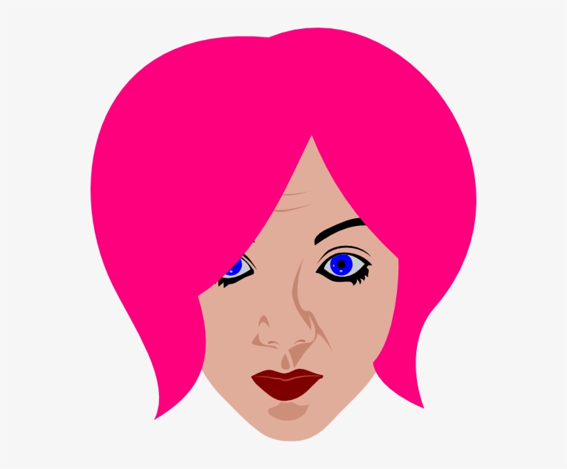 Pink Haired Woman Svg Clip Arts 558 X 599 Px, transparent png download