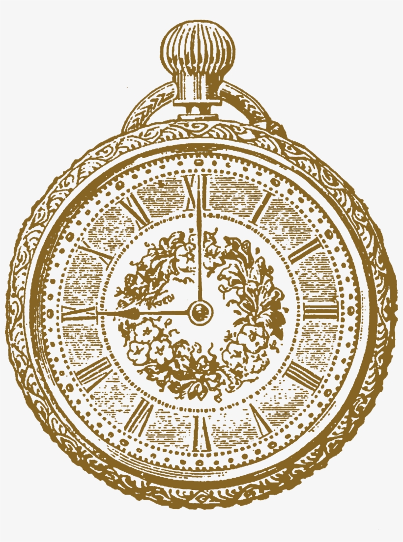 Old Ornate Clock Sepia Tone - Clock Vintage Clipart, transparent png download
