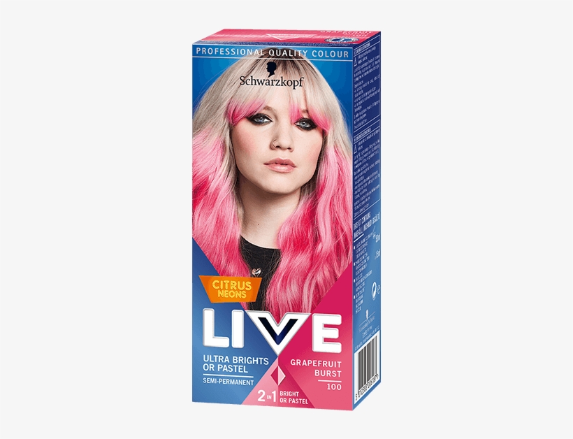 Live Colour Hair Dye From Schwarzkopf - Live Ultra Brights Grapefruit Burst 100, transparent png download