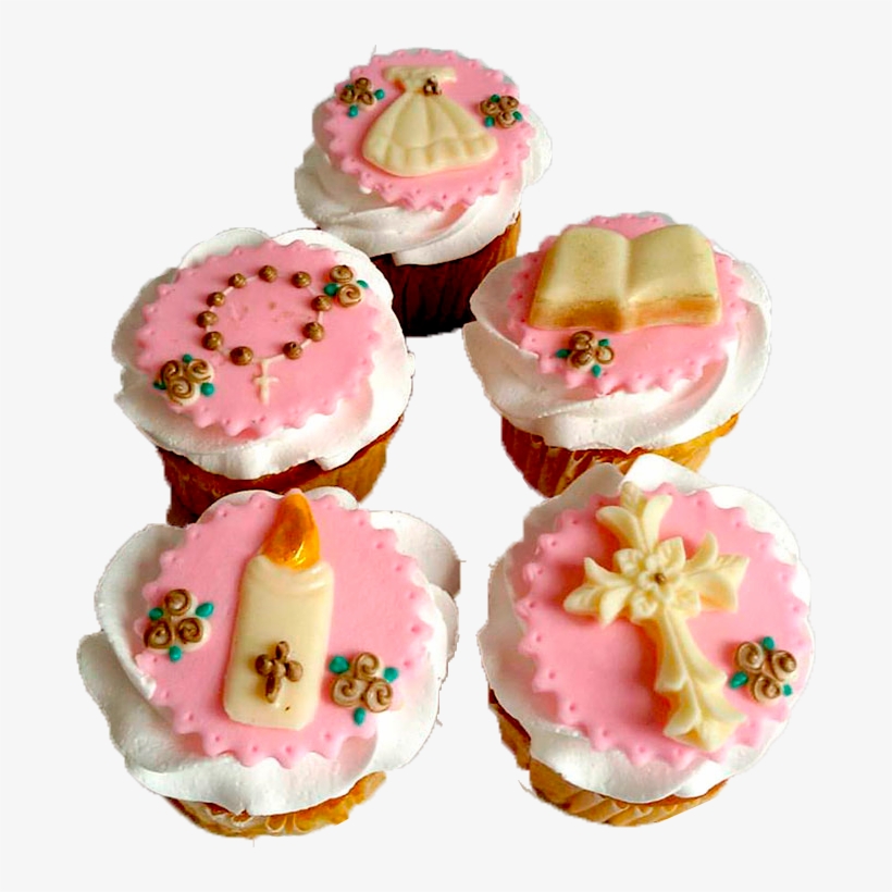 Cupcakes De Primera Comunión Con Topper Tematico - Cupcakes In Laureles, transparent png download