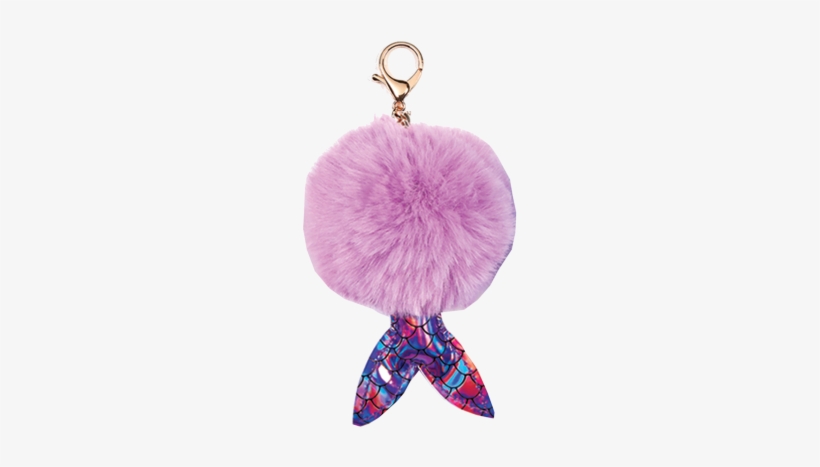 Picture Of Mermaid Furry Pom-pom Clip Purple - Mermaid, transparent png download