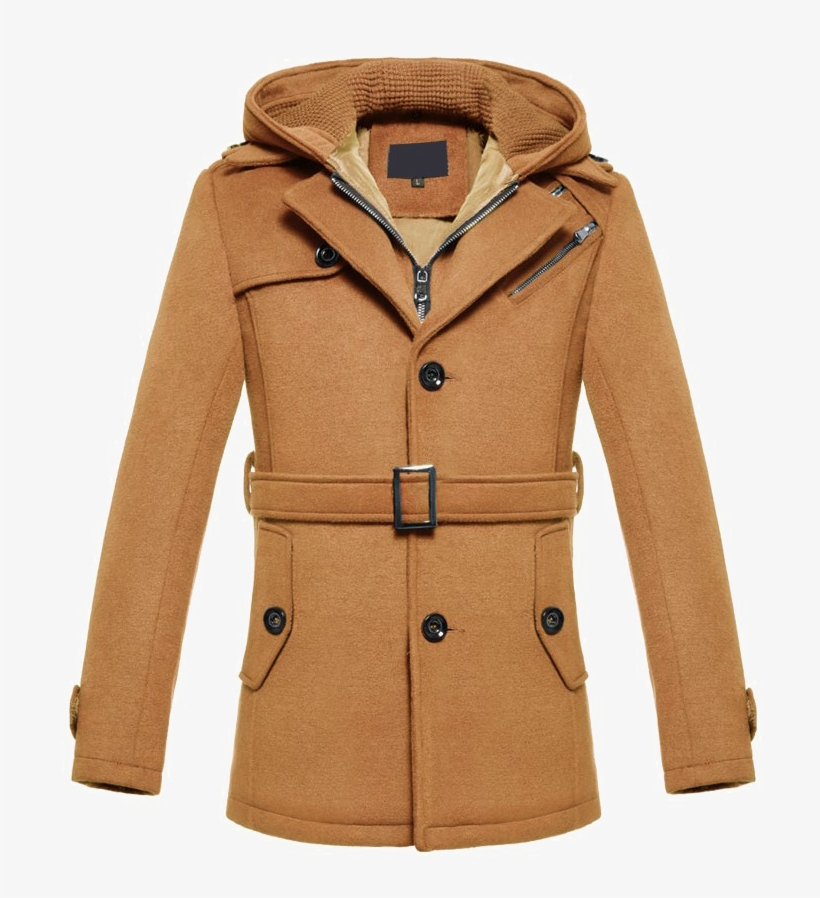 Pea Coat Png Image - Tan Pea Coat Mens With Hoodie, transparent png download
