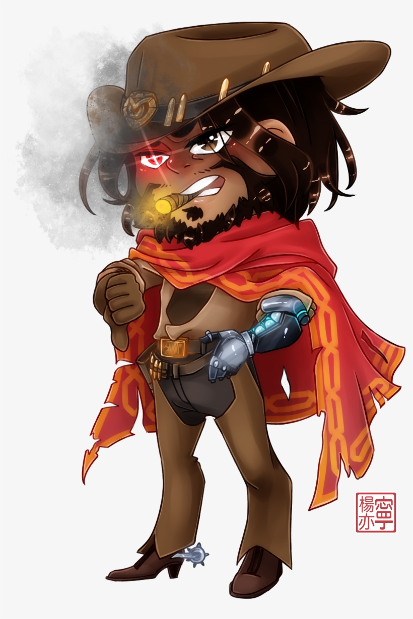Tbh Mccree Is My Fave Chibi Out Of The Three Uwuw - Figurine, transparent png download