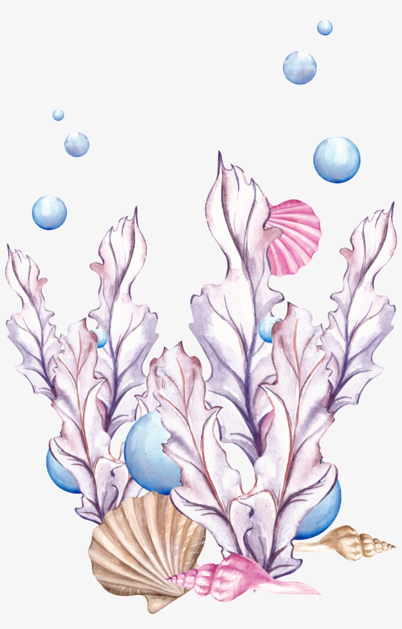 This Backgrounds Is Water And Grass Cartoon Transparent - Clipart Seashorse, transparent png download