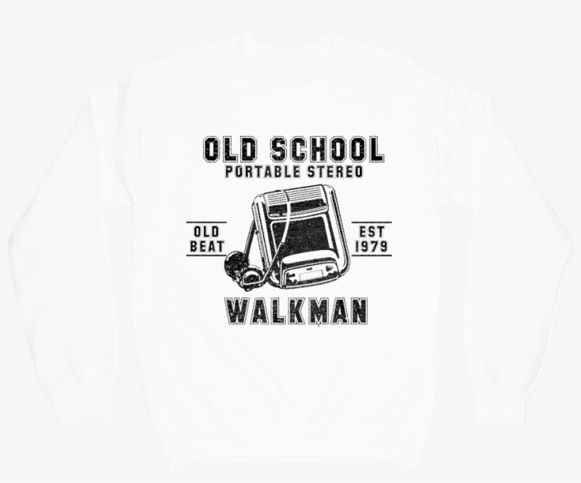 Old School Walkman Crewneck Sweater - Crew Neck, transparent png download