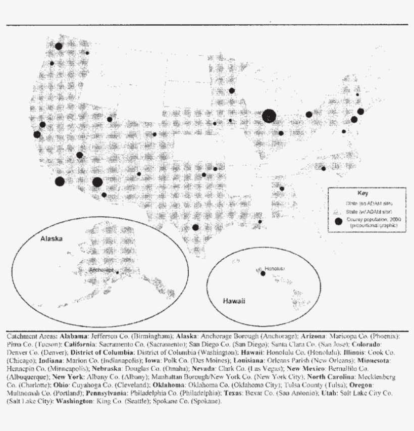 Adam Catchment Areas Included In Analysis, By State - Blog, transparent png download