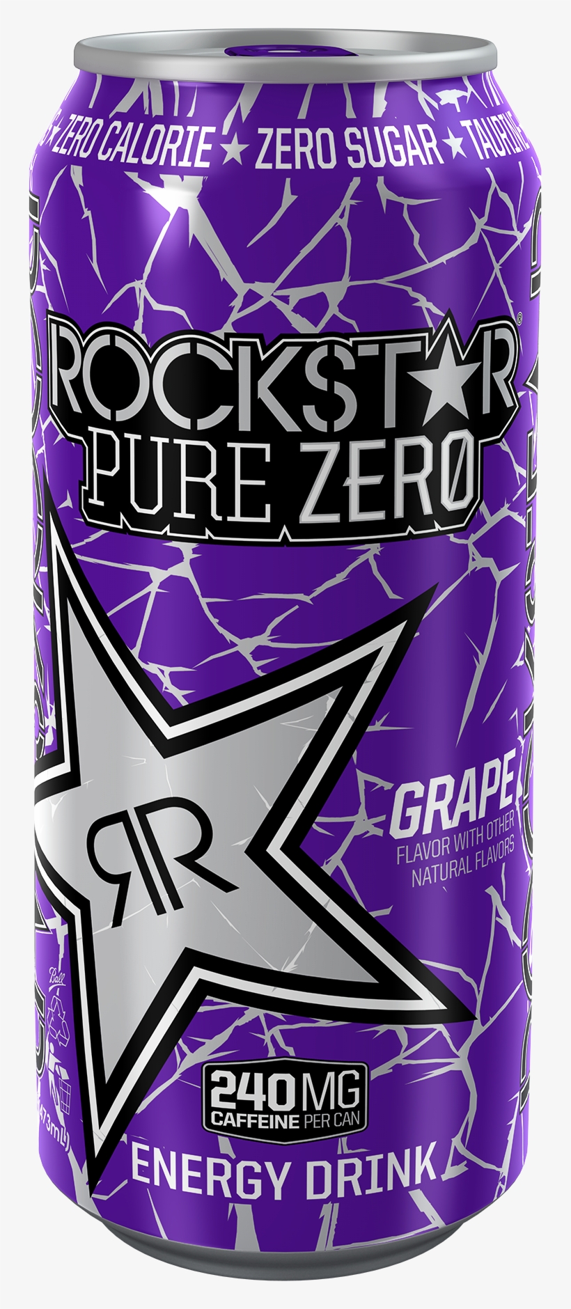 Rockstar Pure Zero Grape, transparent png download