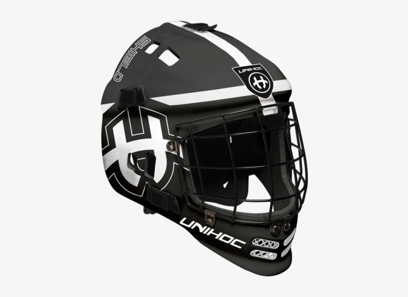 Black/white - Unihoc Mask Shield - Kids’ Floorball Helmet, transparent png download
