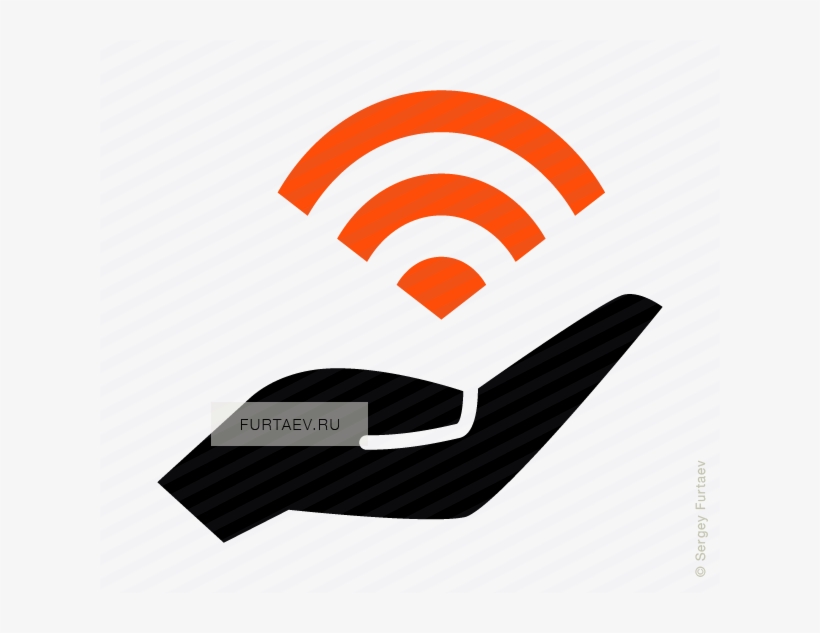 Vector Icon Of Hand Holding Wi-fi Signal Sign - Wifi Logo With Hand, transparent png download