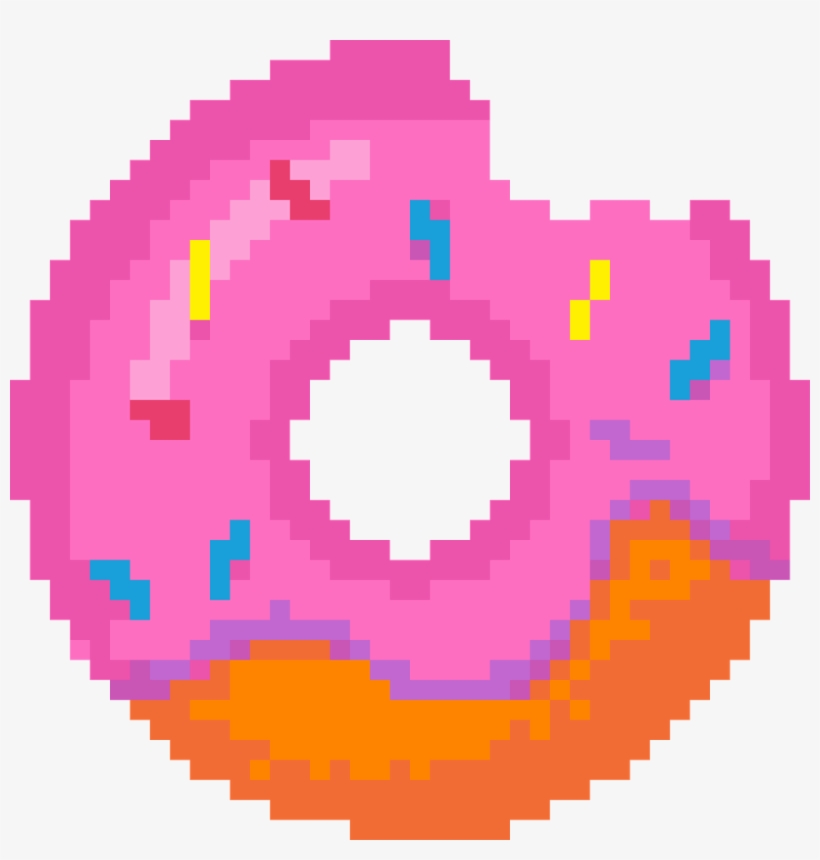 Donut Donuts Bit Sticker Cute Tumblr Strawberry Meises - Deadpool Logo Pixel Art, transparent png download