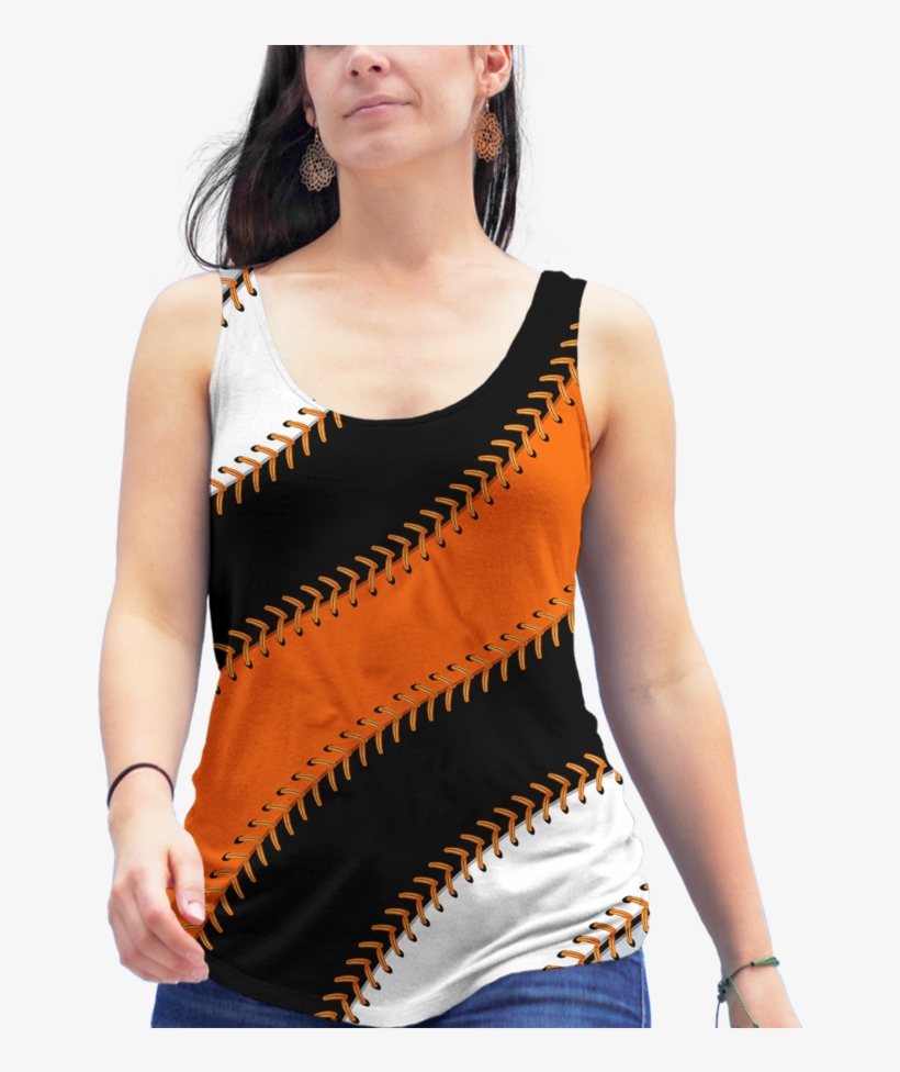 San Francisco Ball Stitch Racerback Tank Top - San Francisco Baseball Stitches Leather Tote Bag Apparel, transparent png download