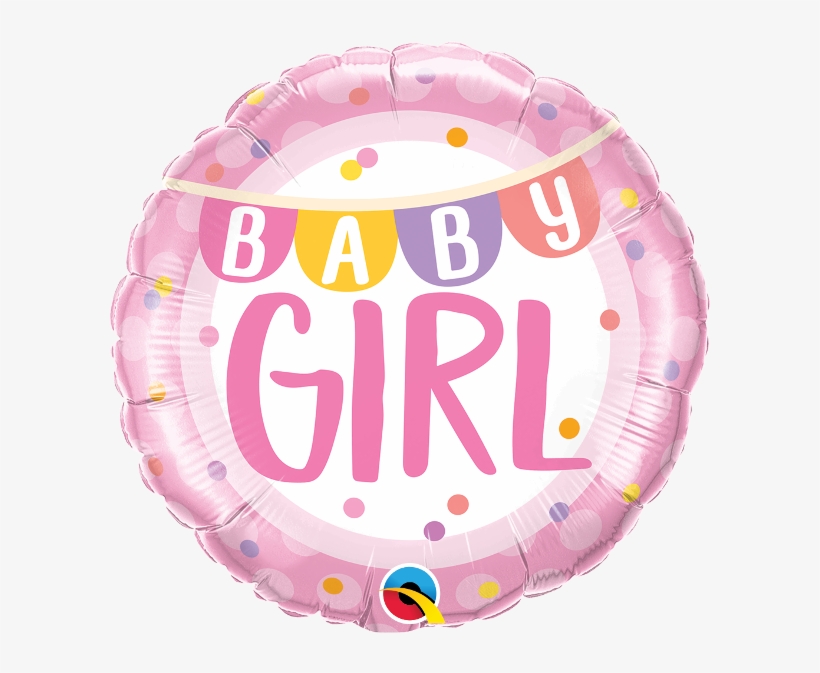 Baby Girl Banner & Dots 18" Foil Balloon - 18" Feel Better Soon Floral Foil Balloon, transparent png download