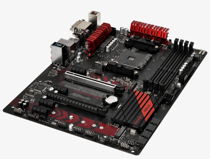 Power To The Cpu Comes Through An 8 Pin 12v Power Connector - Asrock Fatal1ty Ab350 Gaming K4, transparent png download