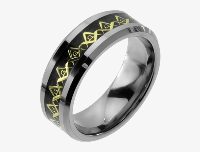 Freemason Golden Logo Tungsten Ring - Product, transparent png download