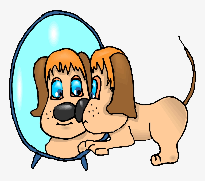 Barking Dog Png Images Photo - Cartoon Dog Looking In A Mirror, transparent png download