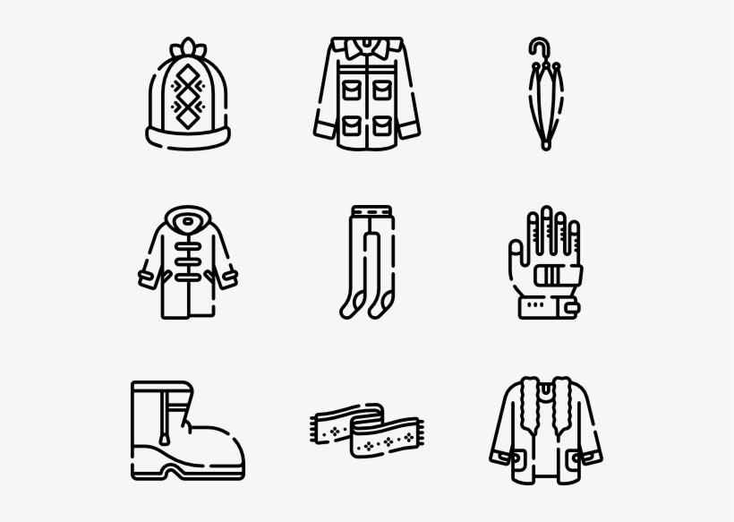 Winter Clothes And Accesories - Theme Park Icons, transparent png download