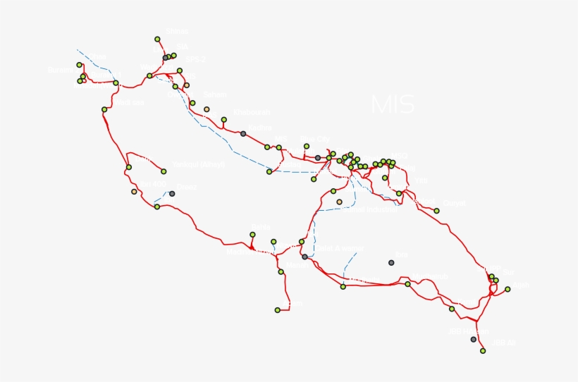 Main Interconnected Transmission System Network - Oman Main Interconnected System, transparent png download