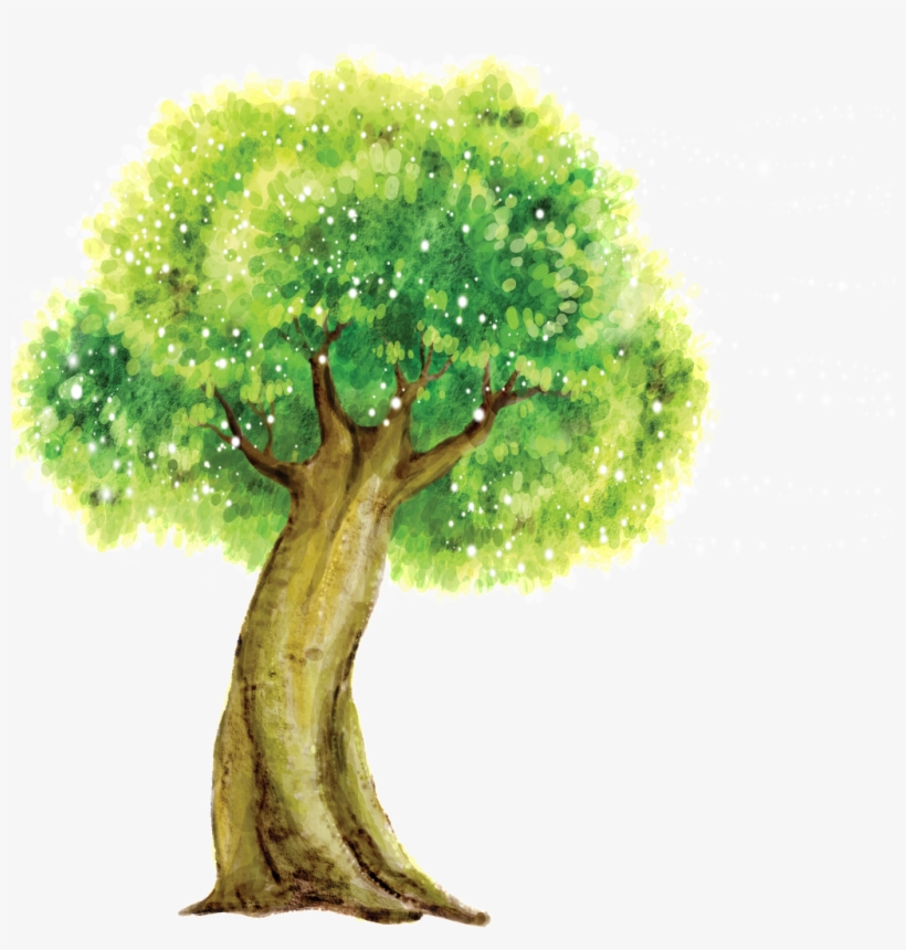 This Graphics Is Celebrate Children's Day Tree Vector - Green Trees Birds Flowers Vinyl Wall Decal Pvc Home, transparent png download
