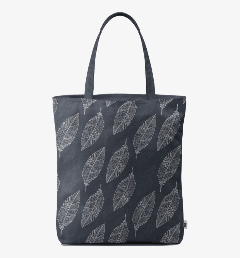 Dailyobjects Tribal Feathers Grey Carry-all Bag - Tote Bag, transparent png download