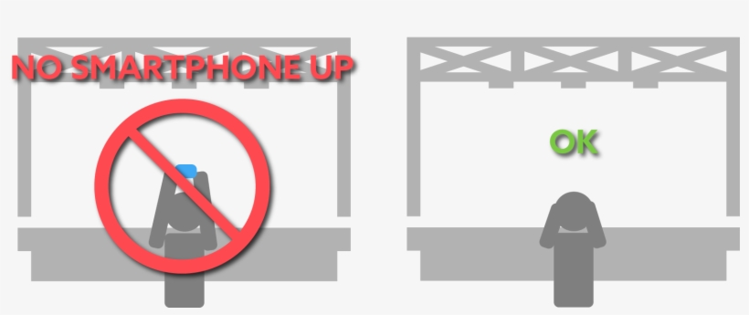 スマホを顔より上げて撮影する行為 - Sign, transparent png download