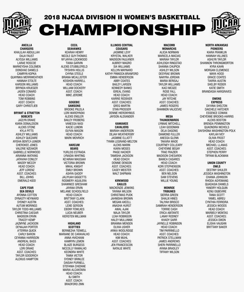 2018 Njcaa Women's Basketball Dii Championship Grey - Basketball, transparent png download