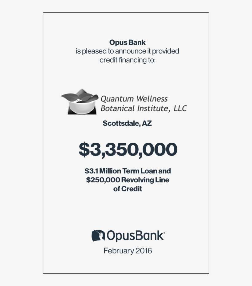 Quantum Wellness Botanical Institute - Opus Bank, transparent png download