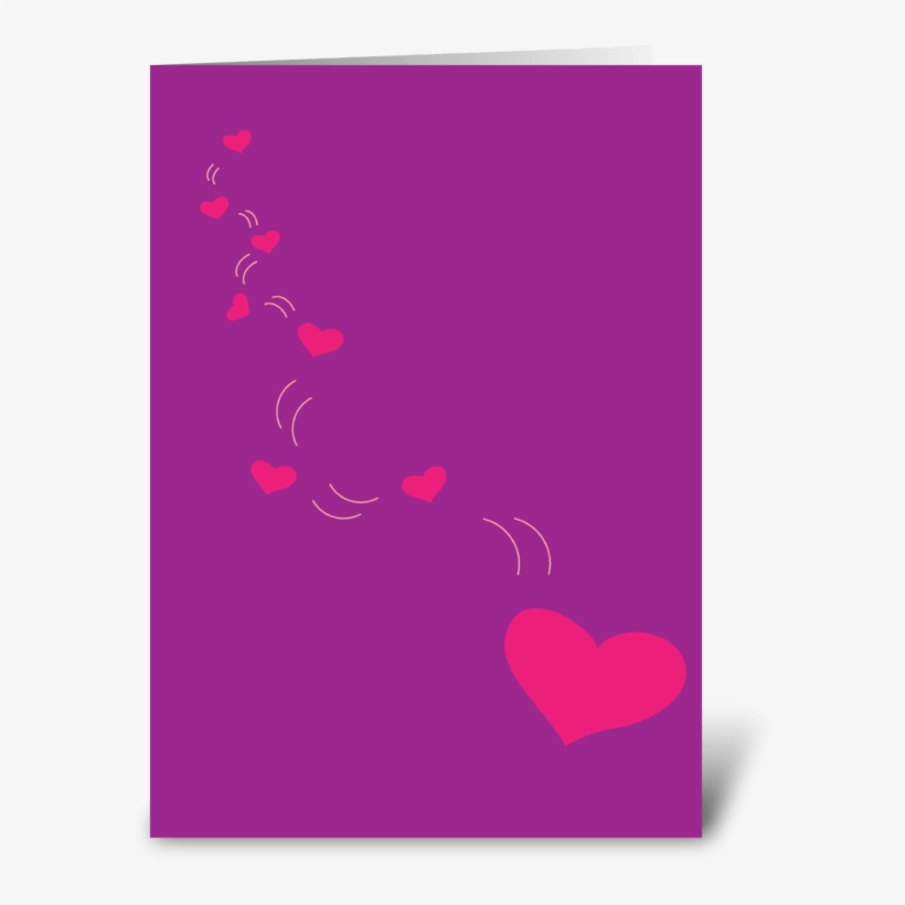 Falling Hearts Greeting Card - Greeting Card, transparent png download