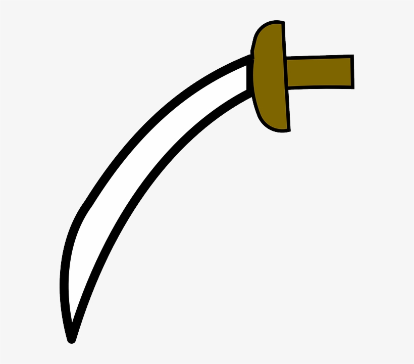 Fight, Gold, Sword, Sharp, Weapon, Weapons - Pirate Sword Clipart No Background, transparent png download