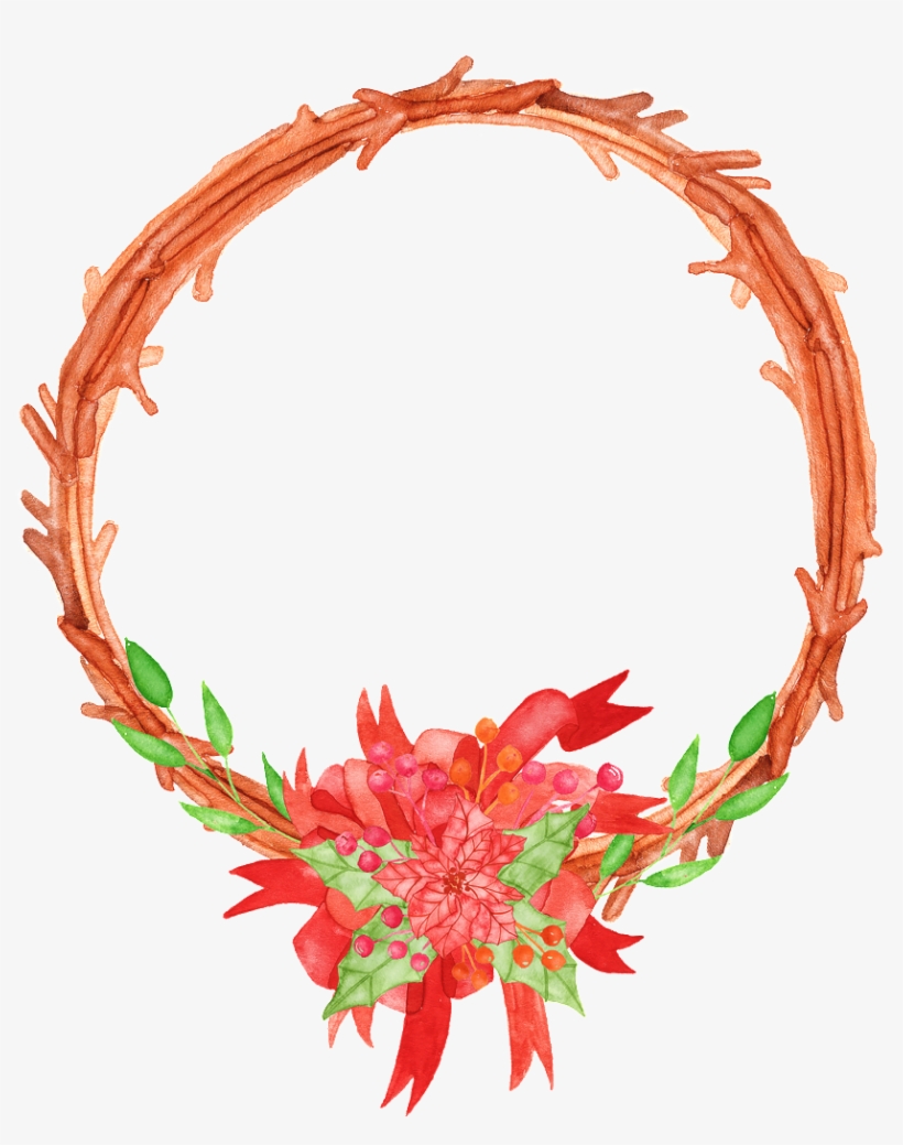 Hand-painted Orange Cartoon Wreath Png Transparent - Portable Network Graphics, transparent png download