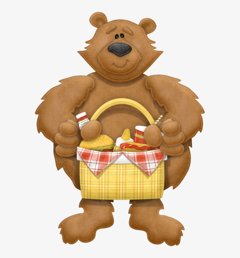 Bear Basket Bear With Picnic Basket Clipart PNG Image Transparent