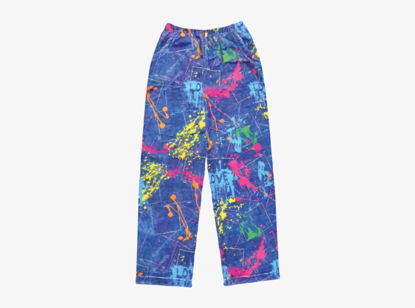 Paint Splatter Denim Plush Pants - Splatter Paint Pants, transparent png download