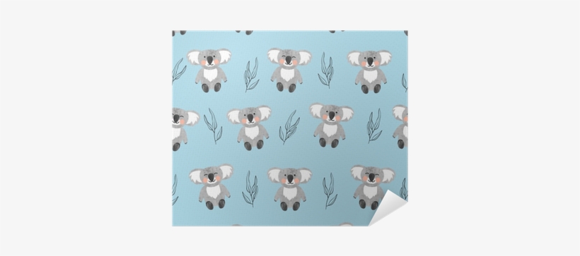 Seamless Pattern With Cute Watercolor Koala Bears On - Background Koala, transparent png download