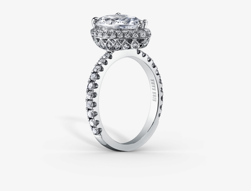 Carmella Engagement Ring - Kirk Kara Carmella Pear Cut Halo Diamond Engagement, transparent png download