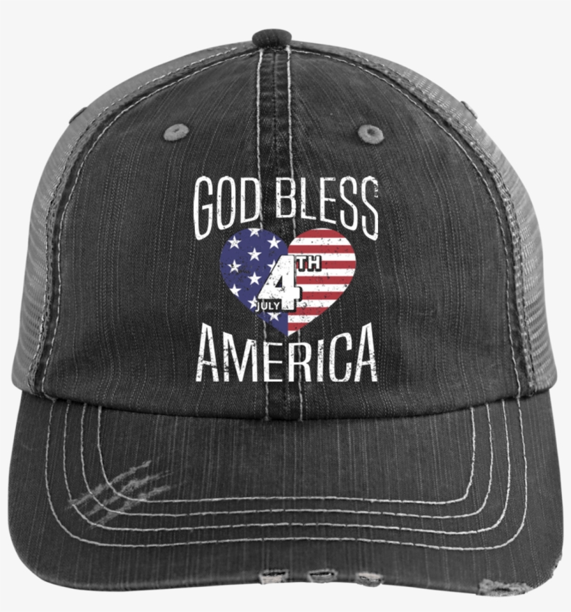 Cute 4th Of July God Bless America Hat Patriot Independence - Smart Ass Bad Ass Distressed Trucker Cap, transparent png download