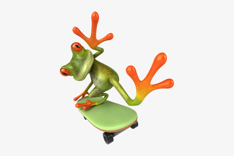Image Of Frog On A Skateboard - Logo Crazy Frog, transparent png download