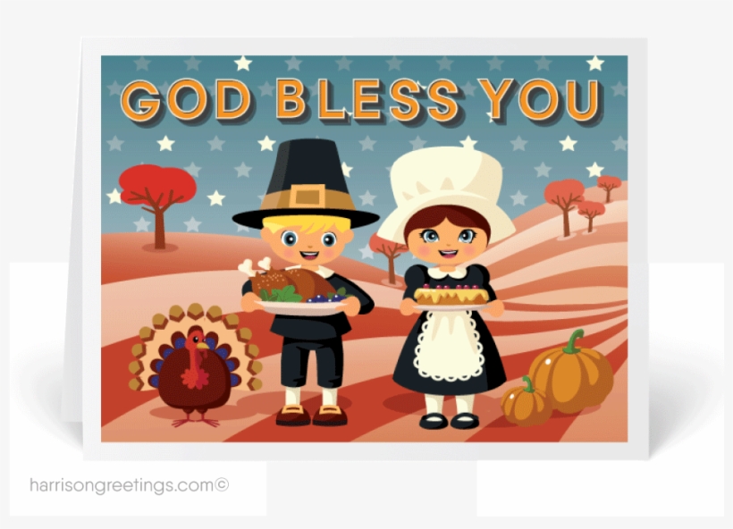 God Bless America Thanksgiving Card - Clip Art, transparent png download