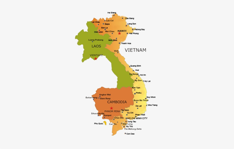 France Began Its Conquest Of Indochina In The Late - Indochina And Vietnam Map, transparent png download
