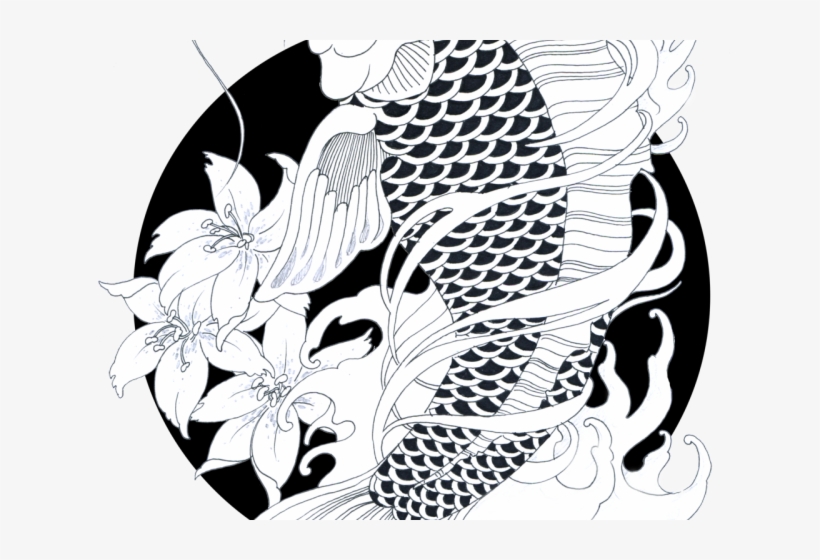 Drawn Koi Carp Body - Japanese Koi Fish Png, transparent png download
