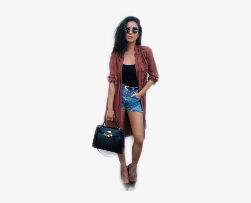 Shaymitchell Emilyfields Prettylittleliars Freetoedit - Outfits With Denim Shorts, transparent png download
