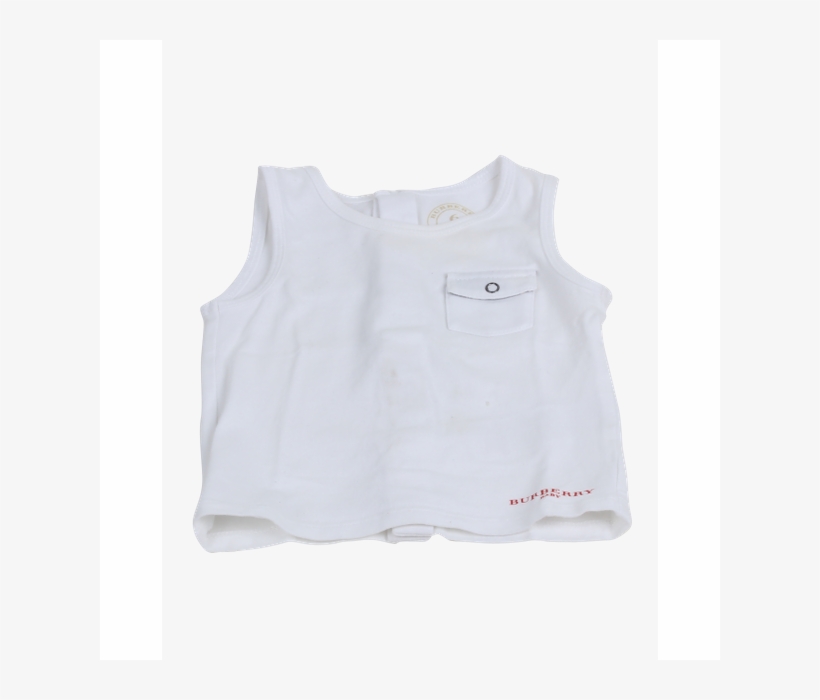 Burberry White Top Shorts - Vest, transparent png download