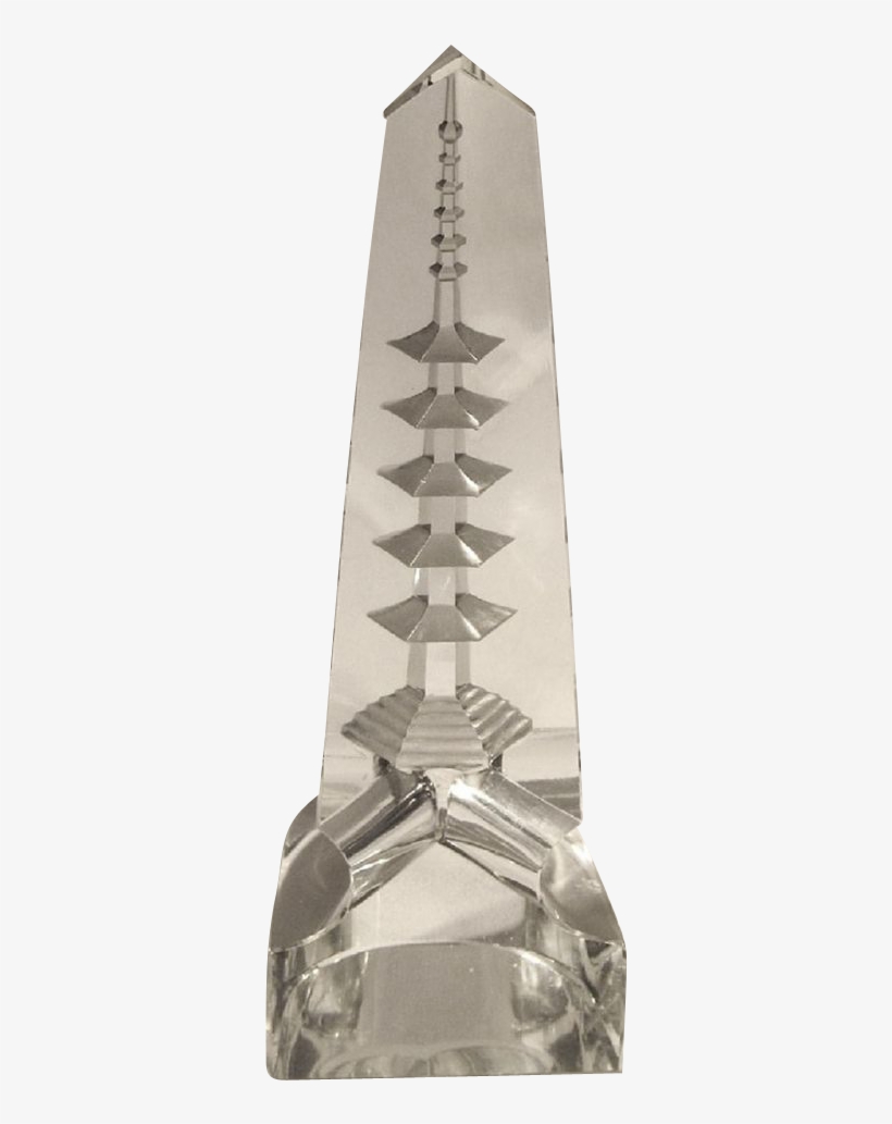 Rare Crystal Obelisk Dorflinger Engraved Cut Glass - Obelisk, transparent png download