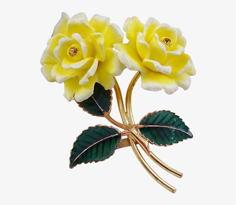 Ges Gesch Yellow Celluloid Double Rose Brooch - Double Rose, transparent png download