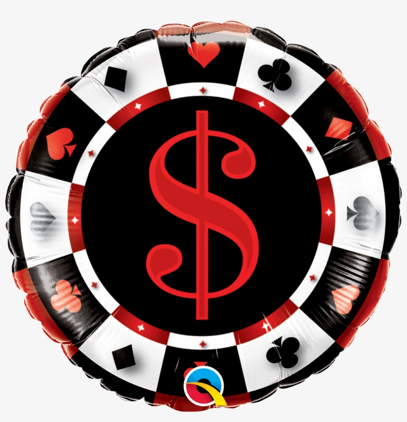 Qualatex 18 Inch Round Foil Balloon - Casino, transparent png download
